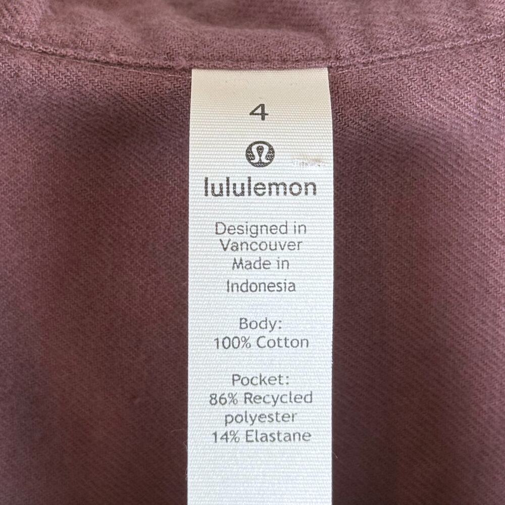 Lululemon Flannel Button Up Antique Bark Purple Long Sleeve Classic/Work Shirt-4 - Picture 4 of 4